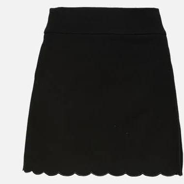 CHLOÉ | Women's | Scallop Edge Skirt | BLACK SKIRT MINI | Size FR 40