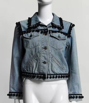 Marc Jacobs Women's Denim Jacket with Pom Poms