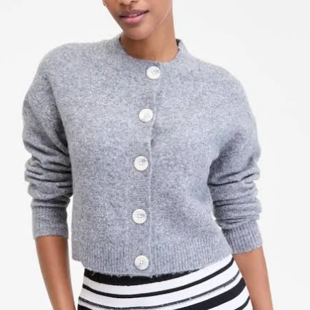 On 34th Women's Brushed Crewneck Cropped Cardigan