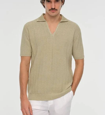 Open Collar Knit Polo | Relaxed Tailored Elegance – Model 8042