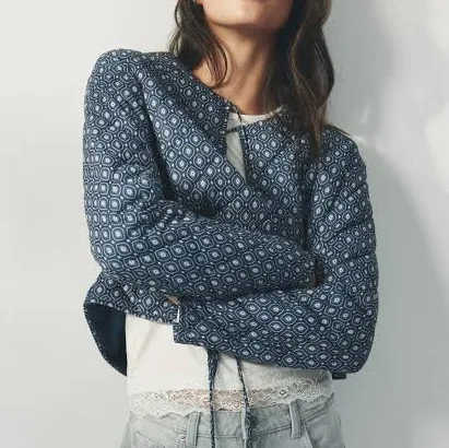 H&M Ladies Quilted Tie-Front Jacket
