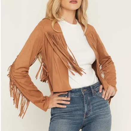 Shyanne Women's Deleon Faux Suede Cropped Fringe Jacket