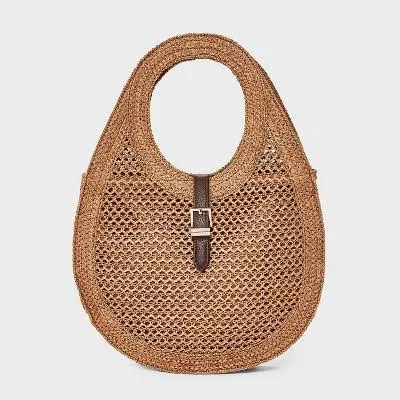 A New Day Straw Oval Shoulder Bag