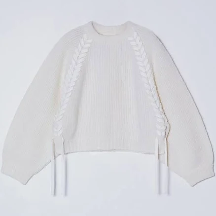 Atelier Delphine Balloon Sleeve Sweater with Braids