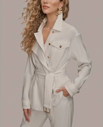 Donna Karan Women's Belted Cotton Twill Utility Jacket