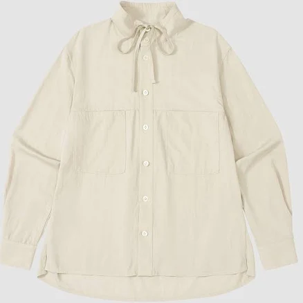 Sundae School IVORY High Neck Tie Shirt