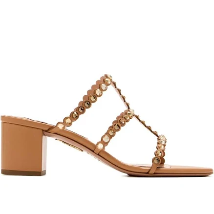 Aquazzura Women's Tequila Crystal-embellished Block-Heel Sandals