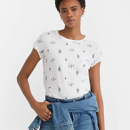 Loft Women's Floral Everyday Crew T-Shirt