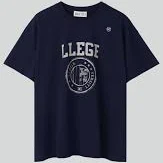 recto LLEGE LOGO T-SHIRT (NAVY) Online Sale | Clothing