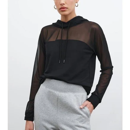 MARCELLA Women's Park Sheer Mesh & French Terry Hoodie