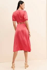 Cut-Out Satin Midi Dress