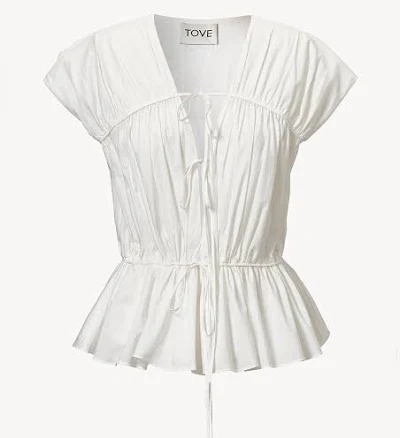 TOVE Women's Thea Organic Cotton Gathered Peplum Top
