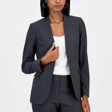 Bar III Women's Collarless Open-Front Bi-Stretch Blazer