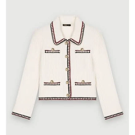 Maje Women's Muscado Contrast-Trim Knitted Cardigan