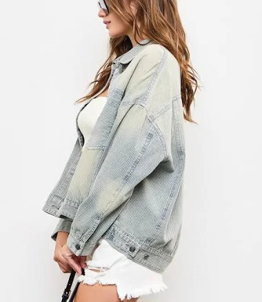 Railroad Stripe Denim Jacket