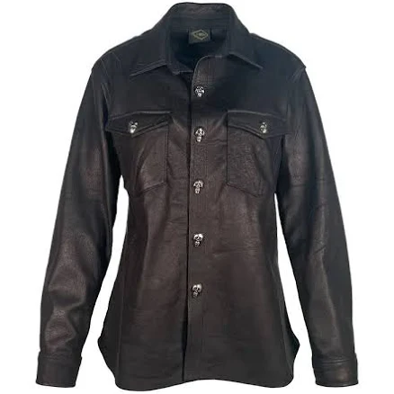 Leather Button-Down Shirt