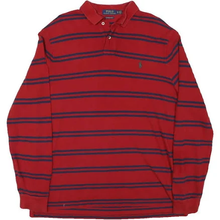Polo Ralph Lauren Men's Striped Long Sleeve Cotton Polo Shirt