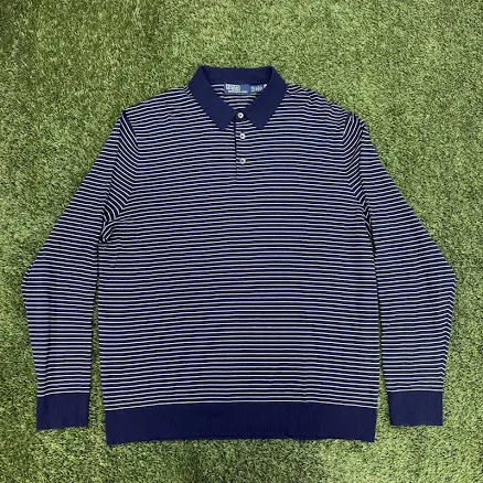 Ralph Lauren Men's Stripe Knit Long-Sleeve Polo Shirt