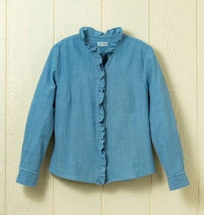 Ruffle Chambray Shirt