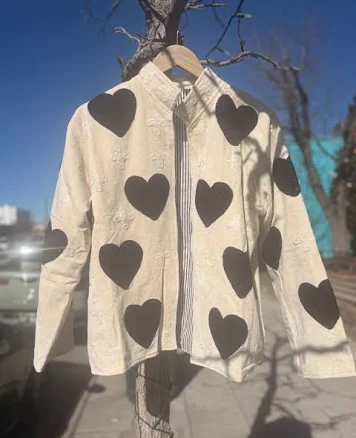 Black Hearts Velvet Jacket