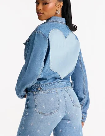 Fashion Nova Lover Girl Denim Trucker Jacket