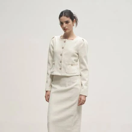 320SHOWROOM Tweed Puff Sleeve Jacket