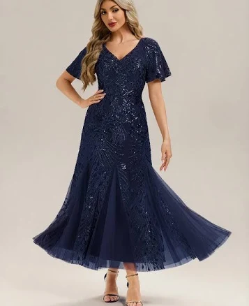 Ever-Pretty Embroidered Sequin Formal Dress