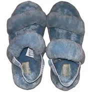 UGG Oh Yeah Slide Shearling Sandals Women's Fuzzy Slippers Size 5 | Baby Blue
