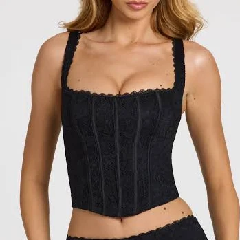 Oh Polly Adjustable Lace Soft-Scoop Corset Top