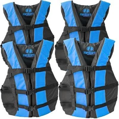 Hardcore life jacket 4 pack paddle vest for Adults Coast Guard approved Type III PFD life vest flotation device