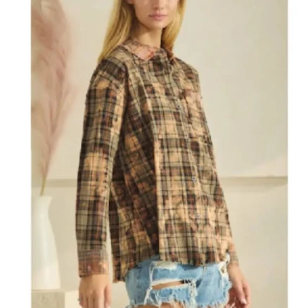 Bleached Plaid Shirt