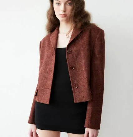 MUDIDI Classic Wool Check Jacket