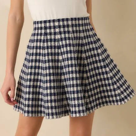Red Dress Women's Gingham Knit Mini Skirt