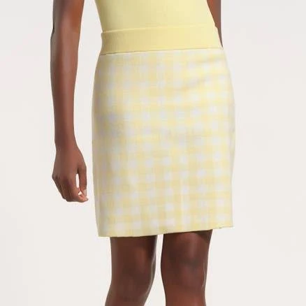 Isaac Mizrahi New York Women's Gingham Knit Sweater Skirt
