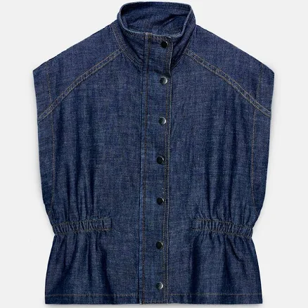 Zara Linen Vest with Elastic Waist