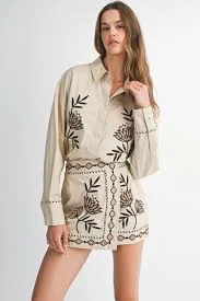 josie floral embroidered shirt