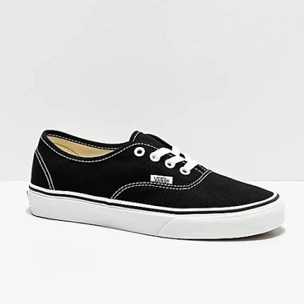 Vans Authentic Black and White Canvas Skate Shoes