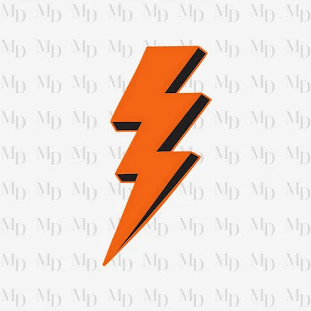 Orange & Black Lightning Bolt PNG, Sports Clipart (Digital Download)