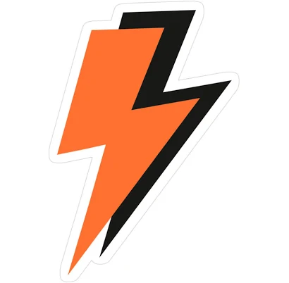 Orange And Black, Lightning Bolts Lightning Bolt Sticker by OneThreeSix