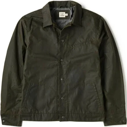 Flint and Tinder Men's James Waxed Snap Jacket - Tall in Forest, Size XL, Cotton