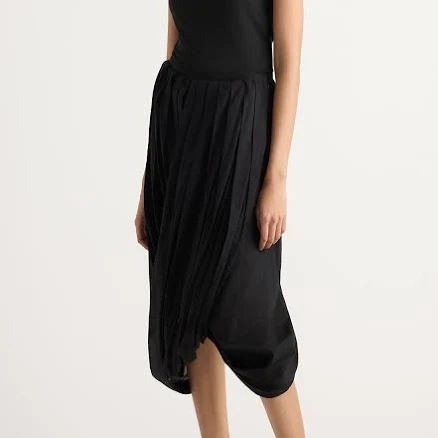 Freya Gathered Drape Maxi Skirt Black / M