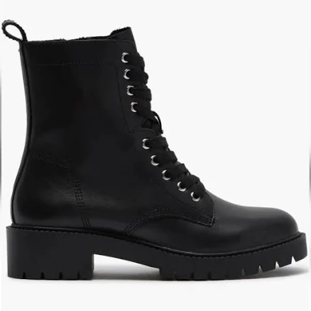 Steve Madden Shoes New Steve Madden Combat Boot Black Leather Women $80.00
