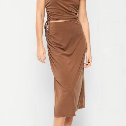 Old Navy Women's Ruched Midi Skirt