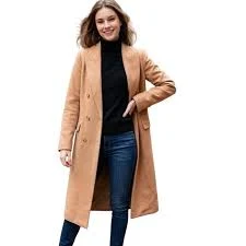 Abercrombie & Fitch Dad Coat Womens XS Camel Tan Double Breasted Wool Blend NEW
