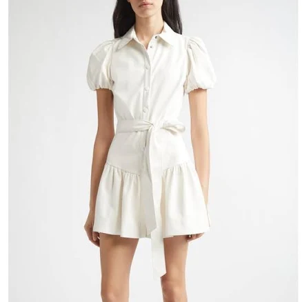 Alice + Olivia Women's Henrietta Faux-Leather Tiered Mini Dress