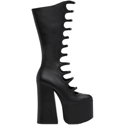 Marc Jacobs Black Leather Kiki Platform Boots Size 8 US