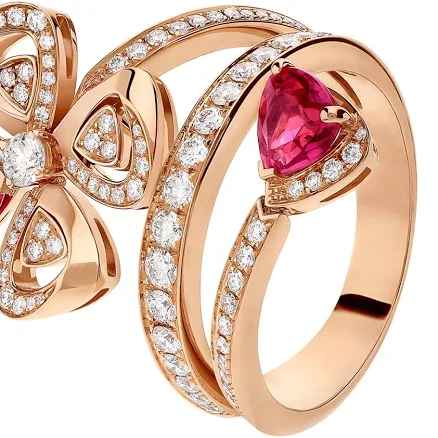 BVLGARI Fiorever Diamond And Rubellite Ring