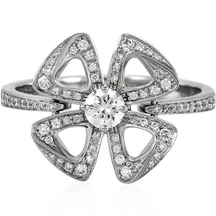 Bvlgari Women's Fiorever 18 KT White Gold Ring