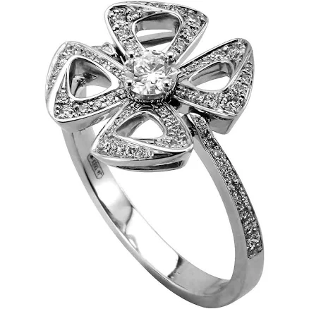 Bvlgari Fiorever 18ct White-gold And 0.67ct Diamond Ring
