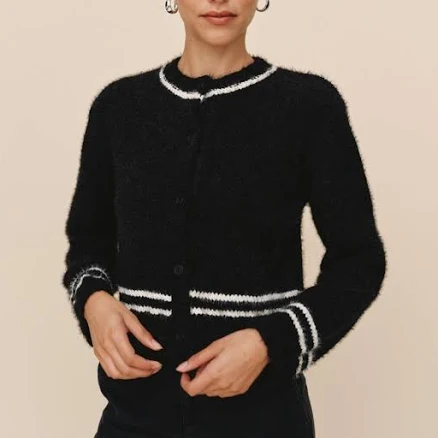 Bella Dahl Women's Contrast Stripe Crop Cardigan